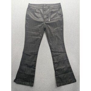 NOVA MEN Rebel Like Me Pants Mens 36 Black Waxed Skinny Flare Pattern KNB3292